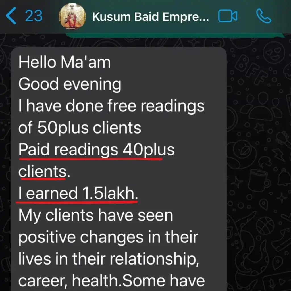Student testimonial from Kusum